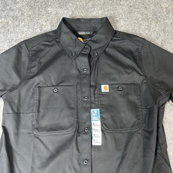 Carhartt Shirt Women's Small Rugged Professional Relaxed Fit Canvas Workwear - Picture 4 of 8